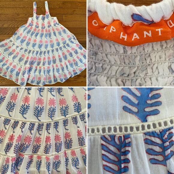 Oliphant Tuckernuck Resortwear Girls sz 4 Block Print Sundress EUC - Picture 3 of 13